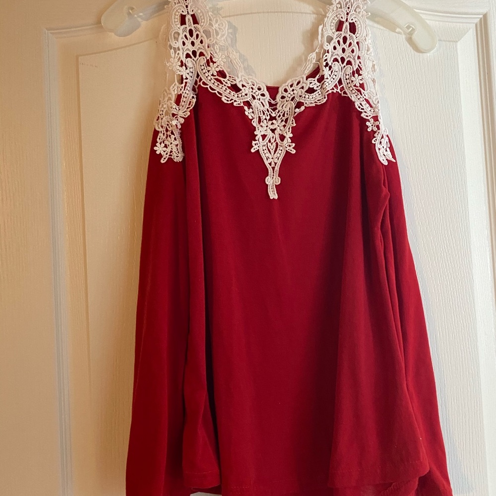 Red lace shirt